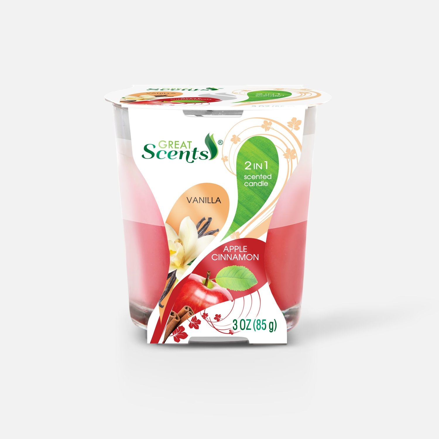 2 In 1 Scented Candle Vanilla & Apple Cinnamon