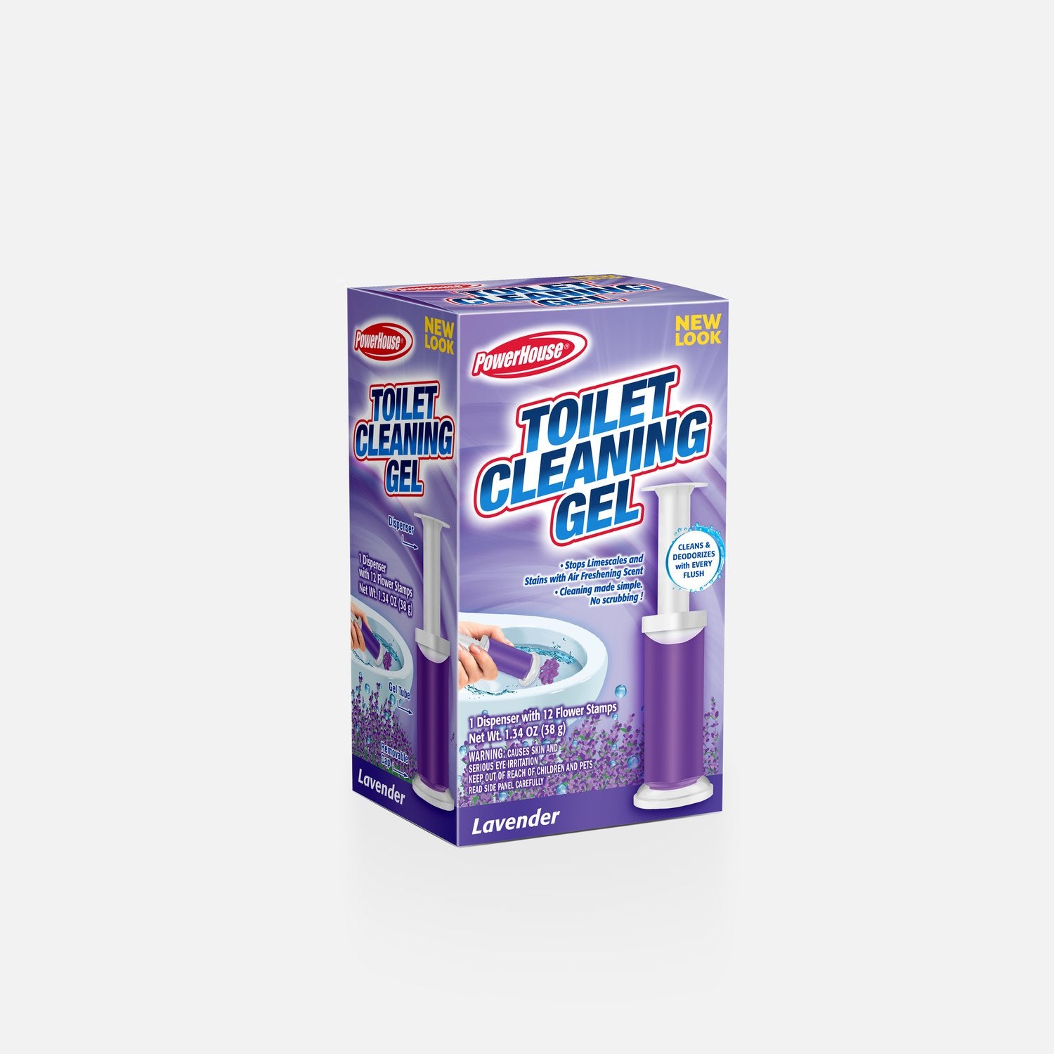 Toilet Cleaning Kit Dispenser & Gel Stamps Lavender